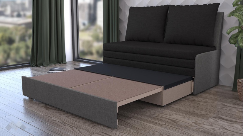 Диван Мерлона двуместни графит със сиво - изглед 3