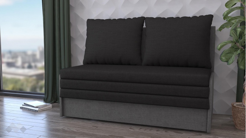 Диван Мерлона двуместни графит със сиво - изглед 1