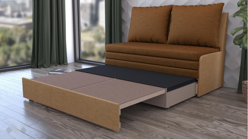 Диван Мерлона двуместни кафяв с бежово - изглед 3