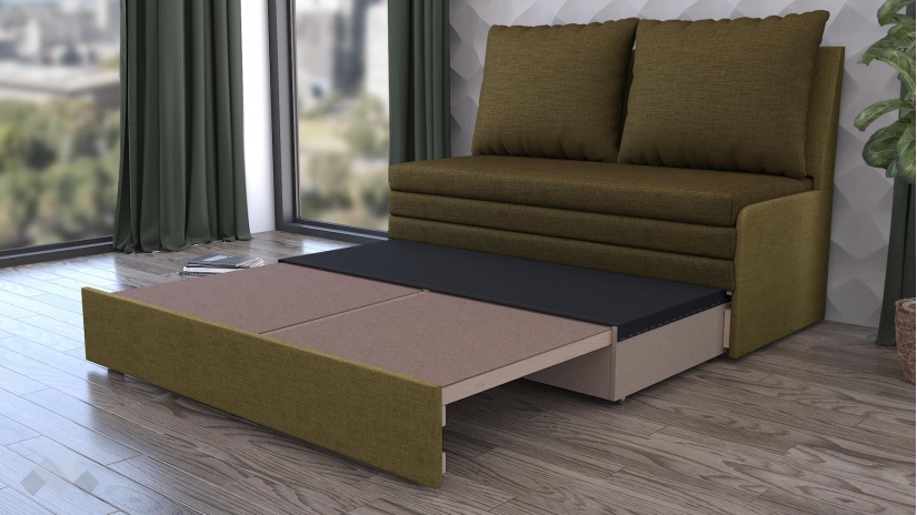 Диван Мерлона двуместни тъмно зелен със зелено - изглед 3