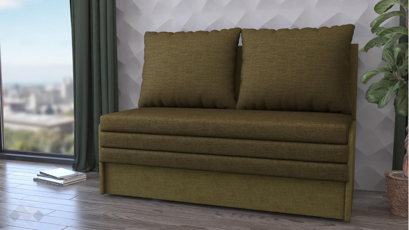 Диван Мерлона двуместни тъмно зелен със зелено - изглед 1