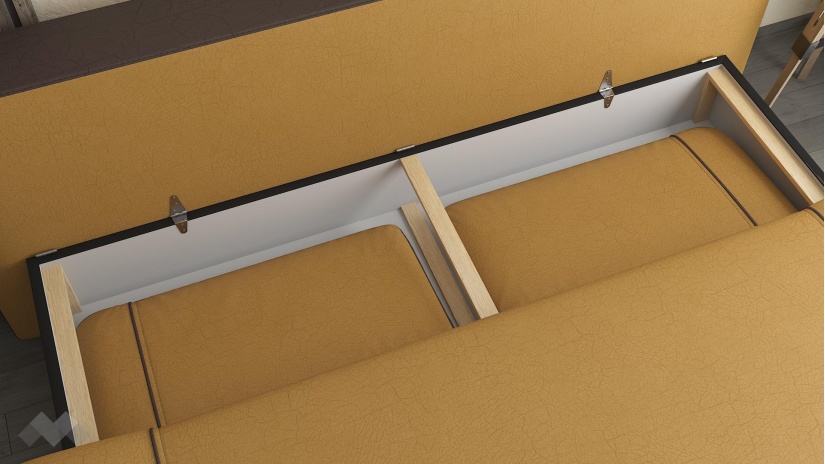 Канапе Тренд триместни горчица с кафяво - изглед 3