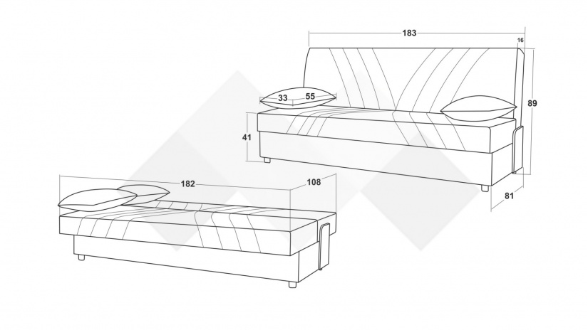 Клик-клак канапе Фиджи триместни кафяв - изглед 5 - МебелМаг Клик-клак канапе Фиджи триместни кафяв - изглед 5