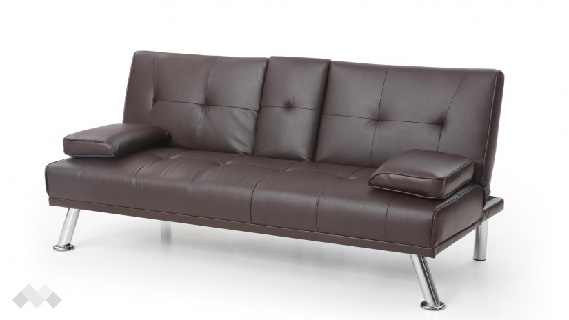 Клик-клак канапе Лийн двуместни кафяв - изглед 2 - МебелМаг Клик-клак канапе Лийн двуместни кафяв - изглед 2