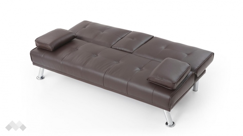 Клик-клак канапе Лийн двуместни кафяв - изглед 5 - МебелМаг Клик-клак канапе Лийн двуместни кафяв - изглед 5