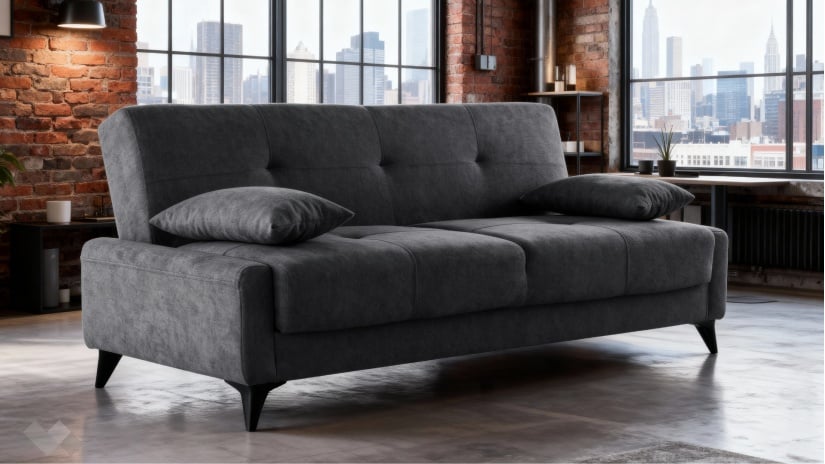 Клик-клак канапе Нейт триместни сив - изглед 1 - МебелМаг Клик-клак канапе Нейт триместни сив - изглед 1