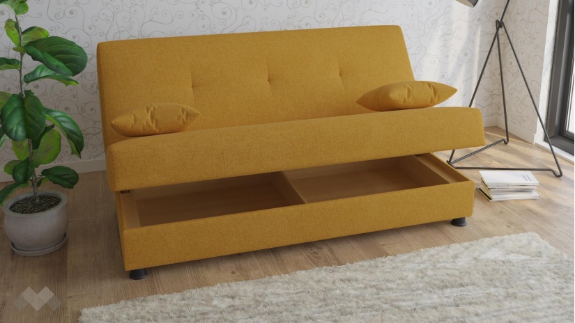 Клик-клак канапе Сидни триместни горчица - изглед 3