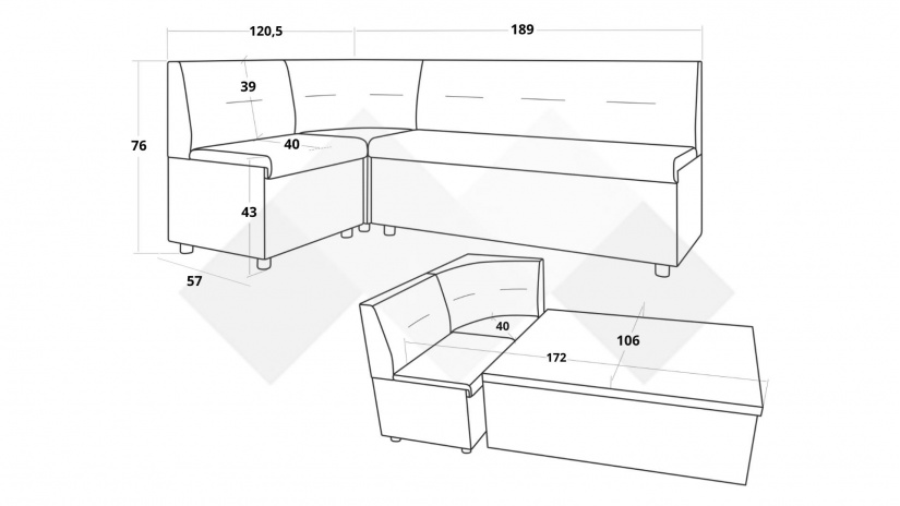 Кухненски ъгъл Боян универсален ъгъл бежов - изглед 7 - МебелМаг Кухненски ъгъл Боян универсален ъгъл бежов - изглед 7