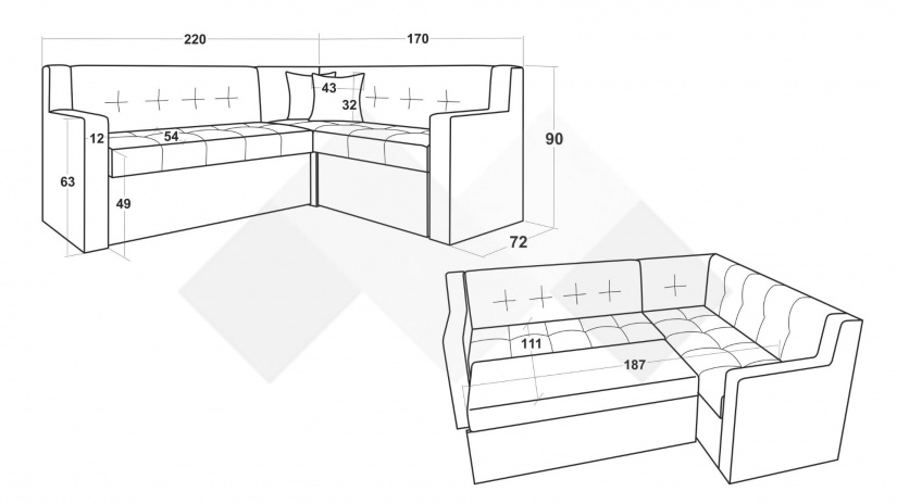 Кухненски ъгъл Цезар с посока кафяв - изглед 5