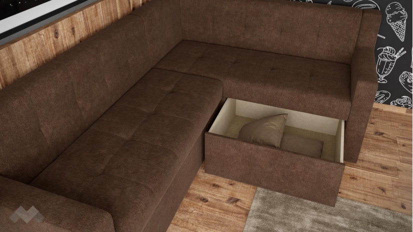 Кухненски ъгъл Цезар с посока кафяв - изглед 3