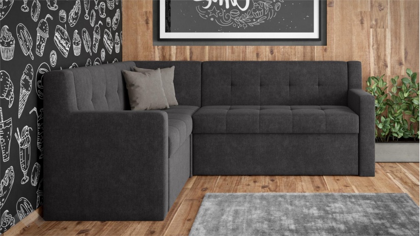 Кухненски ъгъл Цезар с посока графит - изглед 2 - МебелМаг Кухненски ъгъл Цезар с посока графит - изглед 2