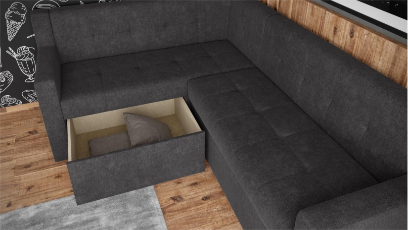 Кухненски ъгъл Цезар с посока графит - изглед 3 - МебелМаг Кухненски ъгъл Цезар с посока графит - изглед 3