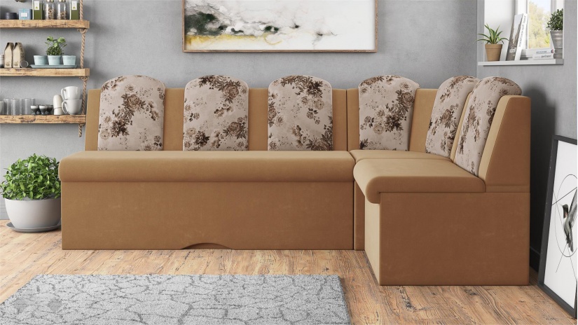 Кухненски ъгъл Гери универсален ъгъл светло кафяво - изглед 3 - МебелМаг Кухненски ъгъл Гери универсален ъгъл светло кафяво - изглед 3