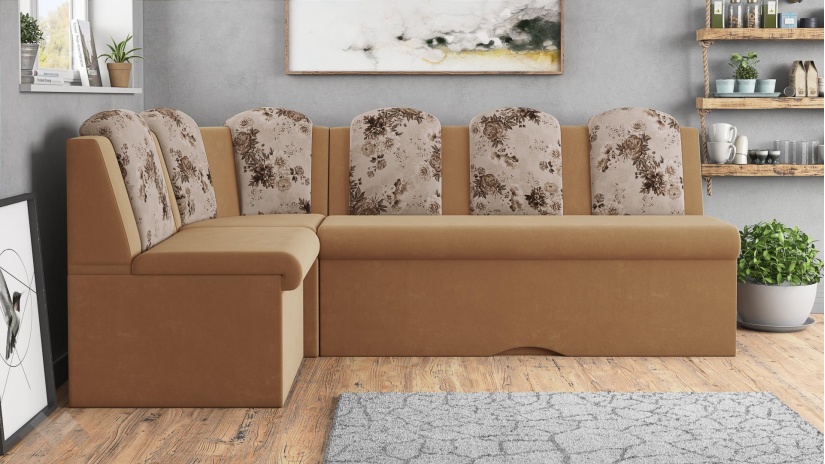 Кухненски ъгъл Гери универсален ъгъл светло кафяво - изглед 4 - МебелМаг Кухненски ъгъл Гери универсален ъгъл светло кафяво - изглед 4