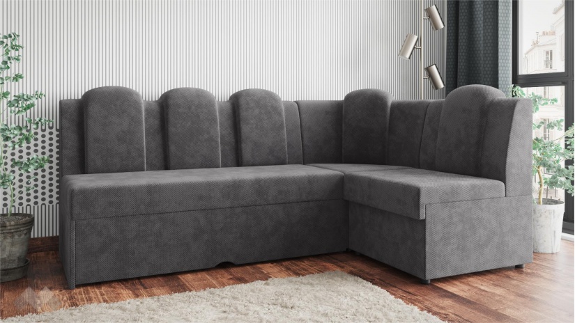 Кухненски ъгъл Хуго Лукс универсален ъгъл графит - изглед 1 - МебелМаг Кухненски ъгъл Хуго Лукс универсален ъгъл графит - изглед 1