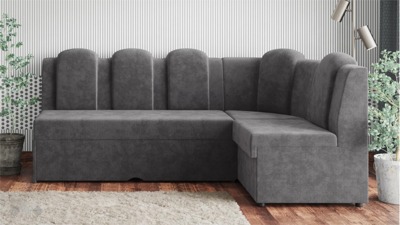 Кухненски ъгъл Хуго Лукс универсален ъгъл графит - изглед 3 - МебелМаг Кухненски ъгъл Хуго Лукс универсален ъгъл графит - изглед 3