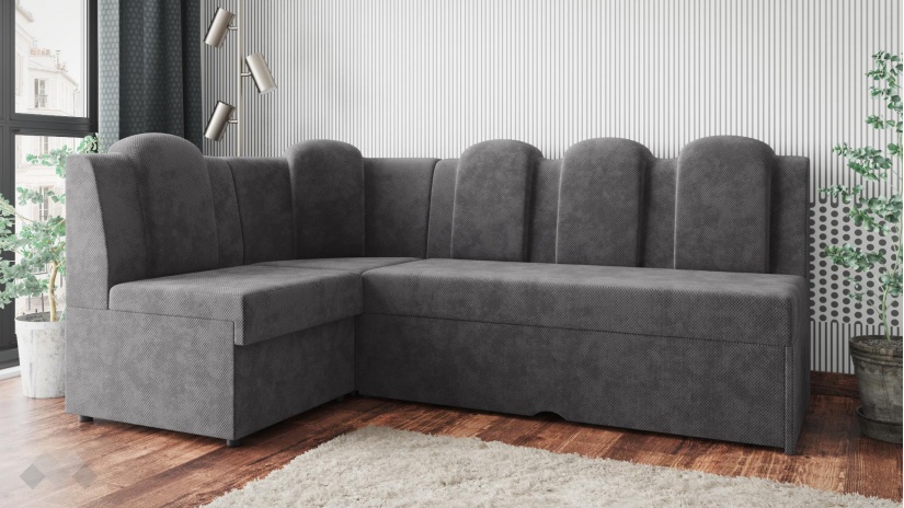 Кухненски ъгъл Хуго Лукс универсален ъгъл графит - изглед 2 - МебелМаг Кухненски ъгъл Хуго Лукс универсален ъгъл графит - изглед 2