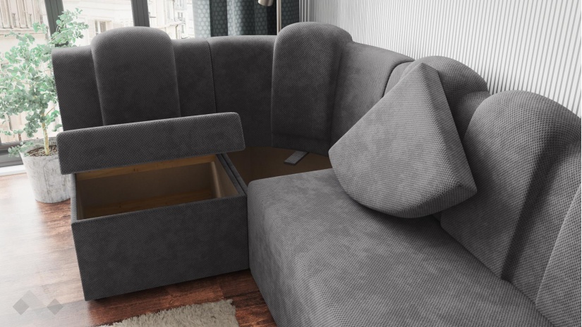 Кухненски ъгъл Хуго Лукс универсален ъгъл графит - изглед 5 - МебелМаг Кухненски ъгъл Хуго Лукс универсален ъгъл графит - изглед 5