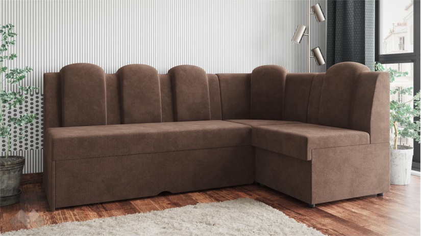 Кухненски ъгъл Хуго Лукс универсален ъгъл кафяв - изглед 1 - МебелМаг Кухненски ъгъл Хуго Лукс универсален ъгъл кафяв - изглед 1