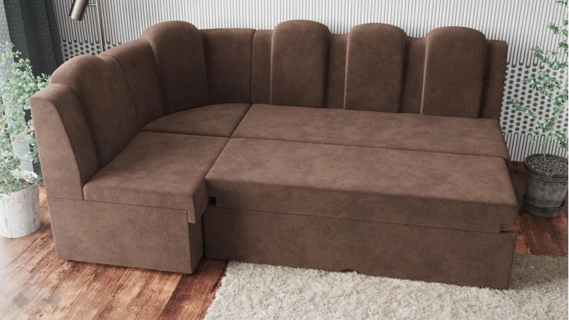 Кухненски ъгъл Хуго Лукс универсален ъгъл кафяв - изглед 6 - МебелМаг Кухненски ъгъл Хуго Лукс универсален ъгъл кафяв - изглед 6