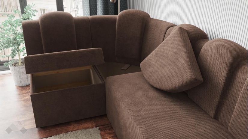 Кухненски ъгъл Хуго Лукс универсален ъгъл кафяв - изглед 5 - МебелМаг Кухненски ъгъл Хуго Лукс универсален ъгъл кафяв - изглед 5