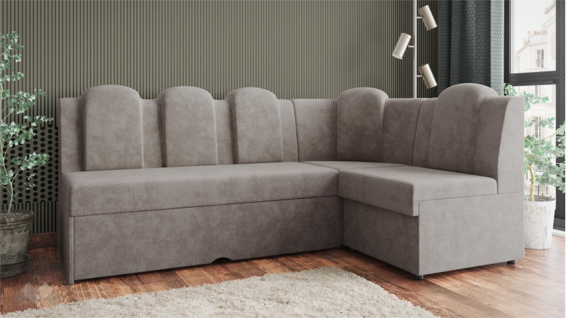 Кухненски ъгъл Хуго Лукс универсален ъгъл сив - изглед 1 - МебелМаг Кухненски ъгъл Хуго Лукс универсален ъгъл сив - изглед 1