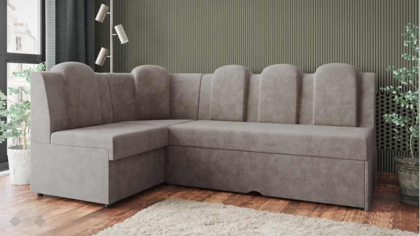 Кухненски ъгъл Хуго Лукс универсален ъгъл сив - изглед 2 - МебелМаг Кухненски ъгъл Хуго Лукс универсален ъгъл сив - изглед 2