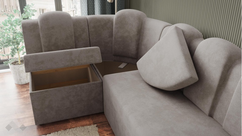 Кухненски ъгъл Хуго Лукс универсален ъгъл сив - изглед 5 - МебелМаг Кухненски ъгъл Хуго Лукс универсален ъгъл сив - изглед 5