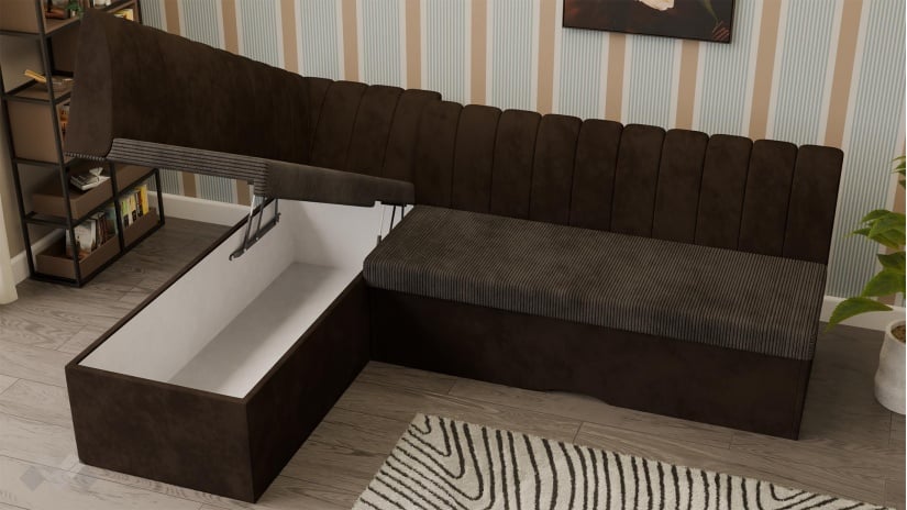 Кухненски ъгъл Кариби с посока кафяв - изглед 3