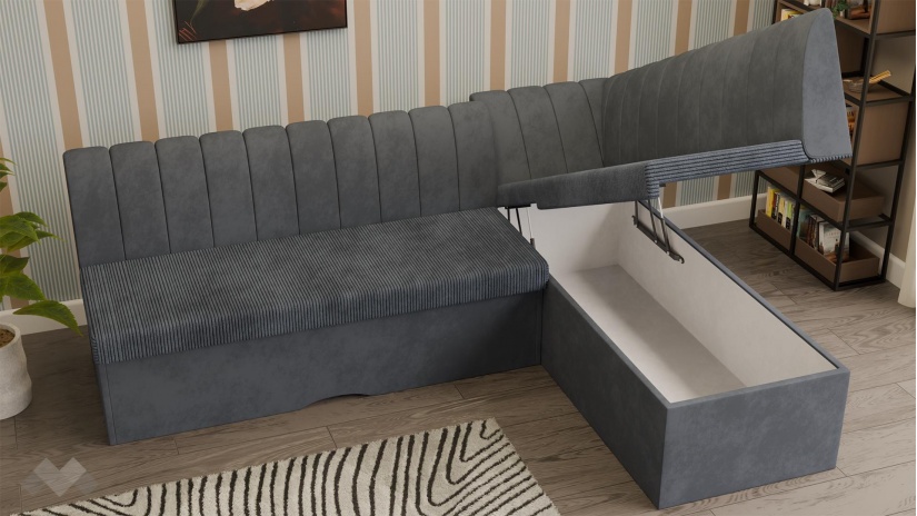 Кухненски ъгъл Кариби с посока сив - изглед 3