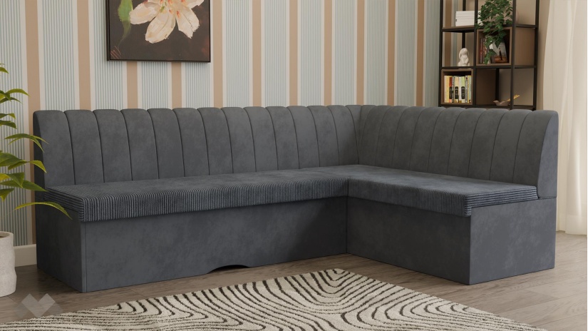 Кухненски ъгъл Кариби с посока сив - изглед 1