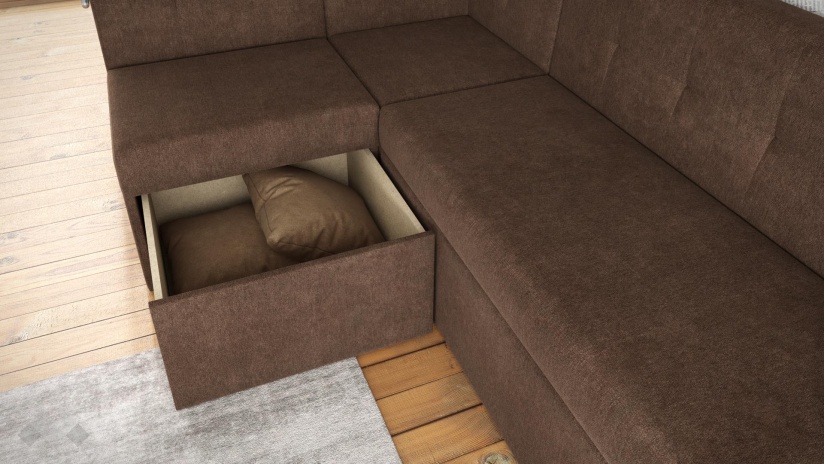 Кухненски ъгъл Марио универсален ъгъл кафяв - изглед 5 - МебелМаг Кухненски ъгъл Марио универсален ъгъл кафяв - изглед 5