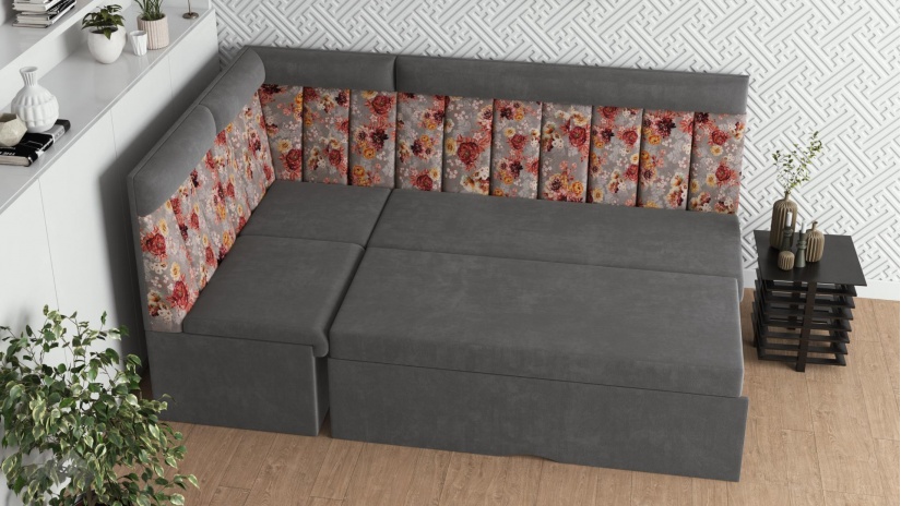 Кухненски ъгъл Мони универсален сив - изглед 4 - МебелМаг Кухненски ъгъл Мони универсален сив - изглед 4