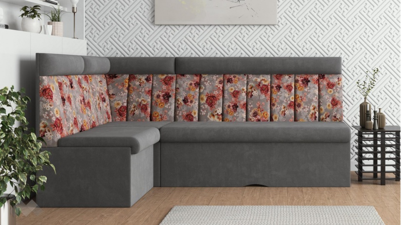 Кухненски ъгъл Мони универсален сив - изглед 3 - МебелМаг Кухненски ъгъл Мони универсален сив - изглед 3