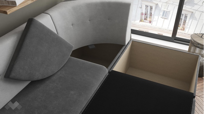 Кухненски ъгъл Патрик универсален ъгъл графит със сиво - изглед 5