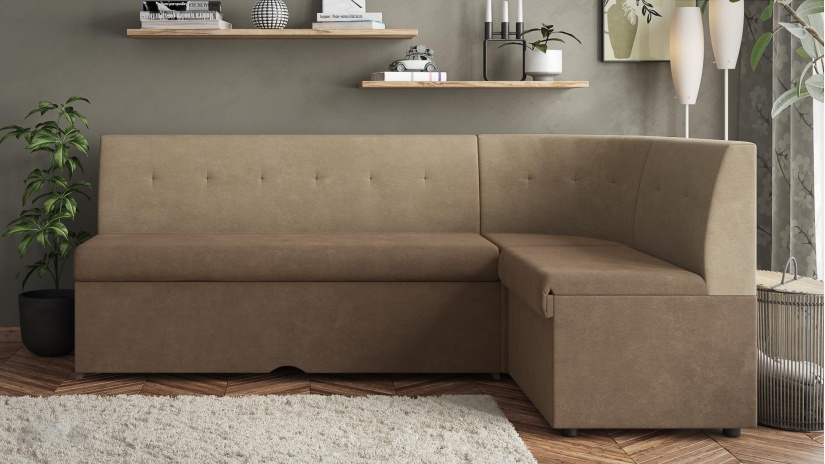 Кухненски ъгъл Патрик универсален ъгъл кафяв с бежово - изглед 3