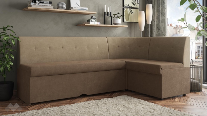 Кухненски ъгъл Патрик универсален ъгъл кафяв с бежово - изглед 1