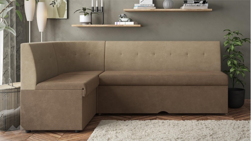 Кухненски ъгъл Патрик универсален ъгъл кафяв с бежово - изглед 4