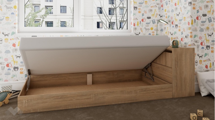 Мини приста 82/190 Арго с включен матрак Бонел 82/190 дъб сонома - изглед 2