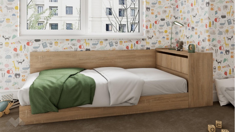 Мини приста 82/190 Арго с включен матрак Бонел 82/190 дъб сонома - изглед 1