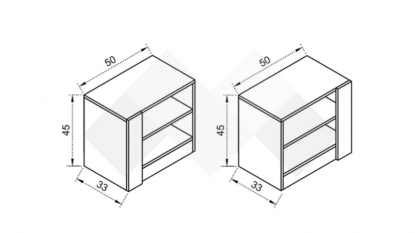 Нощни шкафчета Париж светла сонома с бяло гладко - изглед 2 - МебелМаг Нощни шкафчета Париж светла сонома с бяло гладко - изглед 2