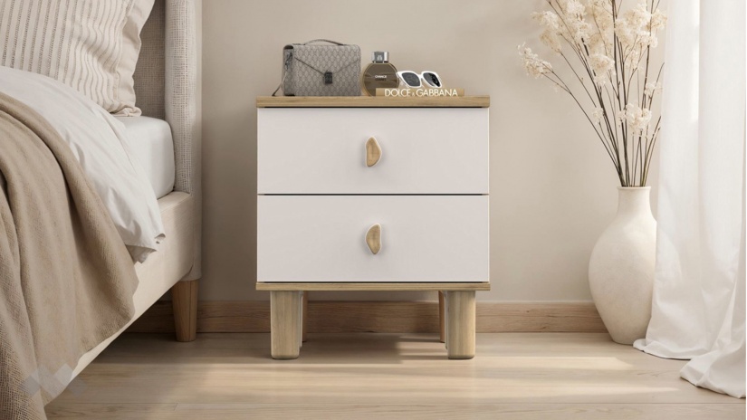 Нощен шкаф Бохем дъб флорида с пясъчно сиво - изглед 2