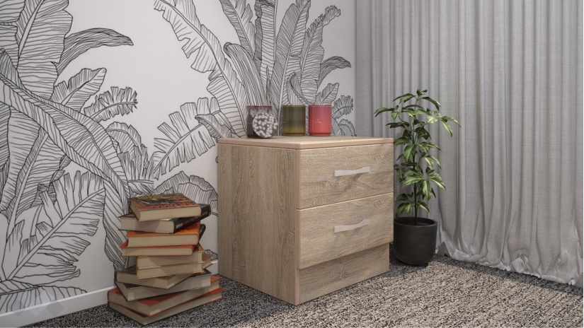 Нощен шкаф Диди тъмна сонома - изглед 1 - МебелМаг Нощен шкаф Диди тъмна сонома - изглед 1