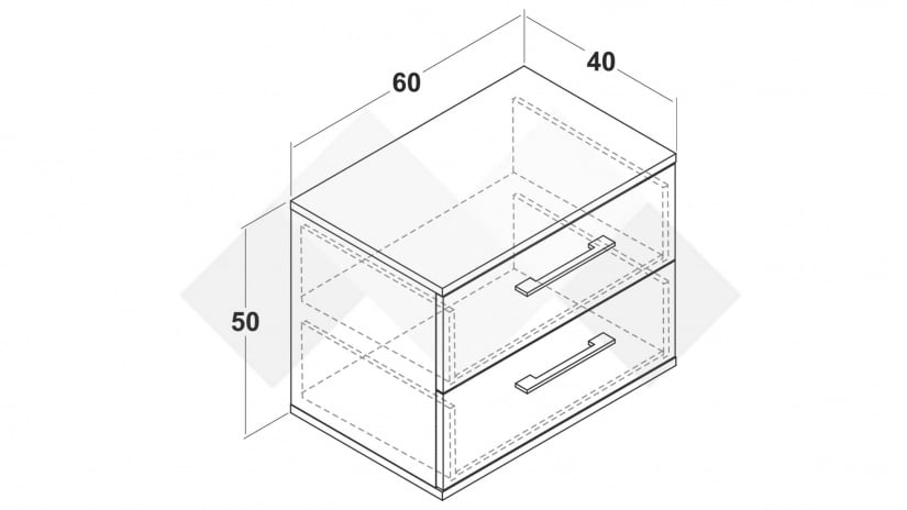 Нощен шкаф Керина памучно бежов с травертин - изглед 2