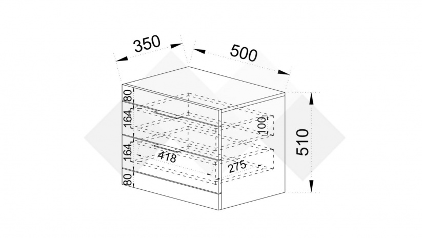 Нощен шкаф Пит мока с лате - изглед 4
