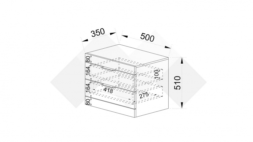 Нощен шкаф Пит орех адмирал - изглед 3