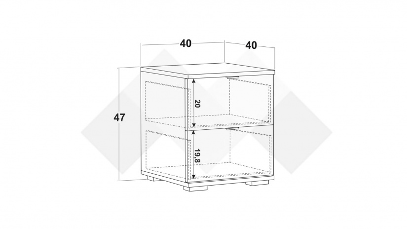Нощно шкафче Верона дъб артисан с тъмен норвежки бор - изглед 4 - МебелМаг Нощно шкафче Верона дъб артисан с тъмен норвежки бор - изглед 4