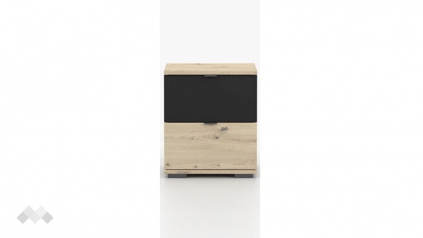 Нощно шкафче Верона дъб артисан с тъмен норвежки бор - изглед 1 - МебелМаг Нощно шкафче Верона дъб артисан с тъмен норвежки бор - изглед 1
