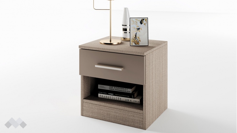 Нощен шкаф Кери мока с лате - изглед 2