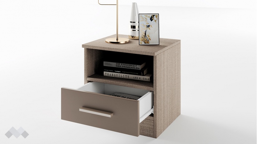 Нощен шкаф Кери мока с лате - изглед 6